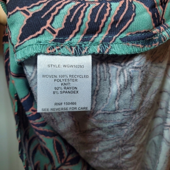 41 Hawthorn Green Leaf Print Top Sz L - Picture 7 of 7